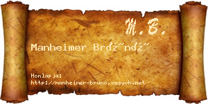 Manheimer Brúnó névjegykártya